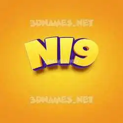 ni9 in Orange Toon style - 3D name wallpaper