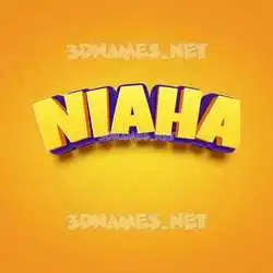 niaha in Orange Toon style - 3D name wallpaper