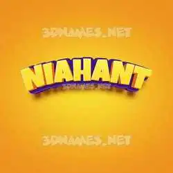 niahant in Orange Toon style - 3D name wallpaper
