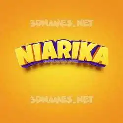 niarika in Orange Toon style - 3D name wallpaper