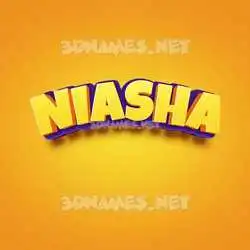 niasha in Orange Toon style - 3D name wallpaper