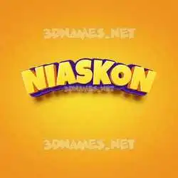 niaskon in Orange Toon style - 3D name wallpaper