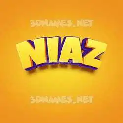 niaz in Orange Toon style - 3D name wallpaper