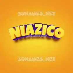 niazico in Orange Toon style - 3D name wallpaper