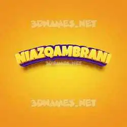 niazqambrani in Orange Toon style - 3D name wallpaper