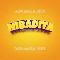 nibadita in Orange Toon style - 3D name wallpaper