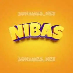 nibas in Orange Toon style - 3D name wallpaper