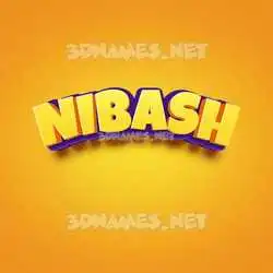 nibash in Orange Toon style - 3D name wallpaper