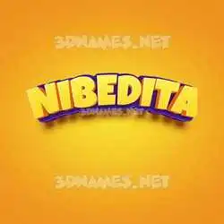 nibedita in Orange Toon style - 3D name wallpaper