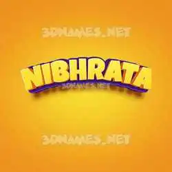 nibhrata in Orange Toon style - 3D name wallpaper