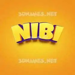 nibi in Orange Toon style - 3D name wallpaper