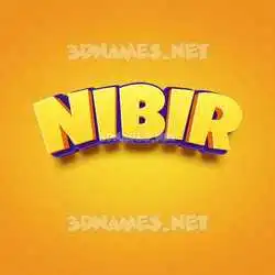 nibir in Orange Toon style - 3D name wallpaper