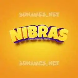 nibras in Orange Toon style - 3D name wallpaper