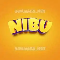 nibu in Orange Toon style - 3D name wallpaper