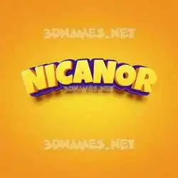 nicanor in Orange Toon style - 3D name wallpaper