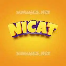 nicat in Orange Toon style - 3D name wallpaper