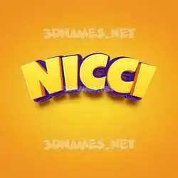nicci in Orange Toon style - 3D name wallpaper