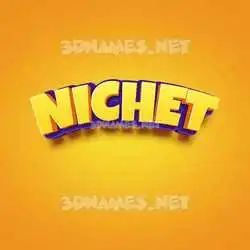nichet in Orange Toon style - 3D name wallpaper