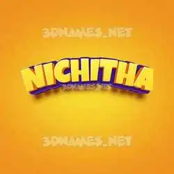 nichitha in Orange Toon style - 3D name wallpaper