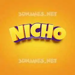 nicho in Orange Toon style - 3D name wallpaper