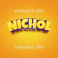 nichol in Orange Toon style - 3D name wallpaper