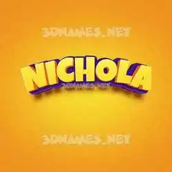 nichola in Orange Toon style - 3D name wallpaper