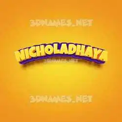 nicholadhaya in Orange Toon style - 3D name wallpaper