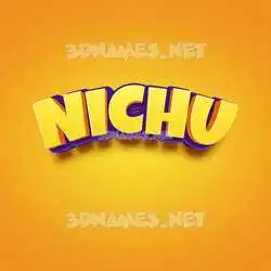 nichu in Orange Toon style - 3D name wallpaper
