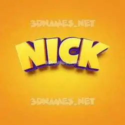 nick in Orange Toon style - 3D name wallpaper
