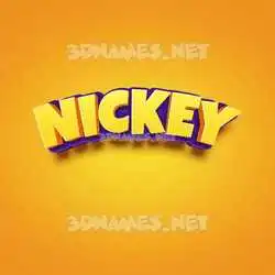 nickey in Orange Toon style - 3D name wallpaper