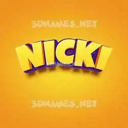 nicki in Orange Toon style - 3D name wallpaper