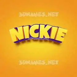 nickie in Orange Toon style - 3D name wallpaper