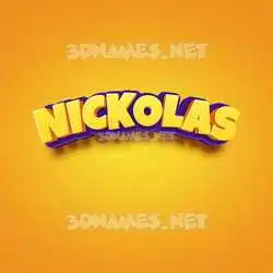 nickolas in Orange Toon style - 3D name wallpaper