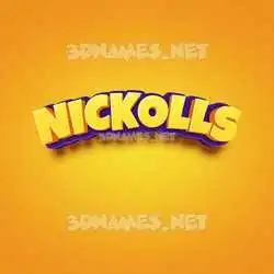 nickolls in Orange Toon style - 3D name wallpaper