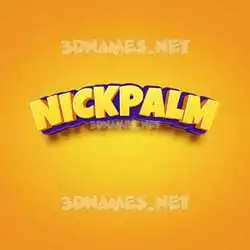 nickpalm in Orange Toon style - 3D name wallpaper