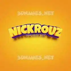 nickrouz in Orange Toon style - 3D name wallpaper