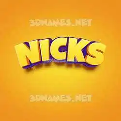 nicks in Orange Toon style - 3D name wallpaper