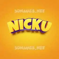 nicku in Orange Toon style - 3D name wallpaper