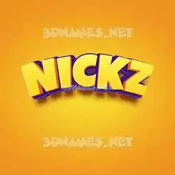 nickz in Orange Toon style - 3D name wallpaper