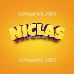 niclas in Orange Toon style - 3D name wallpaper