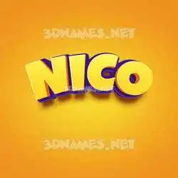 nico in Orange Toon style - 3D name wallpaper