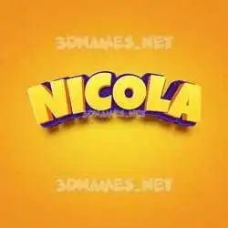 nicola in Orange Toon style - 3D name wallpaper