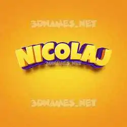 nicolaj in Orange Toon style - 3D name wallpaper