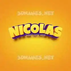 nicolas in Orange Toon style - 3D name wallpaper