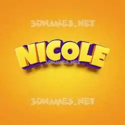 nicole in Orange Toon style - 3D name wallpaper