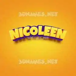 nicoleen in Orange Toon style - 3D name wallpaper