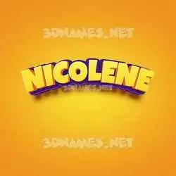 nicolene in Orange Toon style - 3D name wallpaper