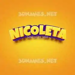 nicoleta in Orange Toon style - 3D name wallpaper