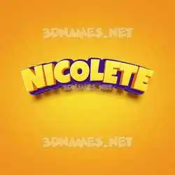 nicolete in Orange Toon style - 3D name wallpaper