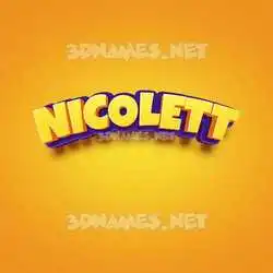 nicolett in Orange Toon style - 3D name wallpaper